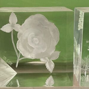 Etched Acrylic 3D Cubes- rose, elephant, unicorn